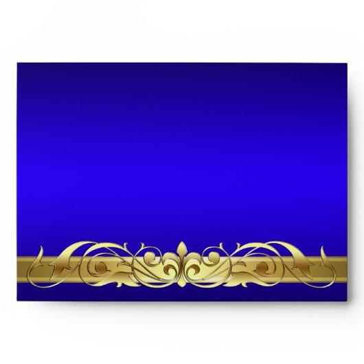 Grand Duchess Blue Gold Scroll Envelope