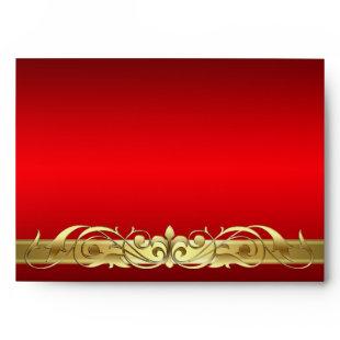 Grand Duchess Red Gold Scroll Envelope