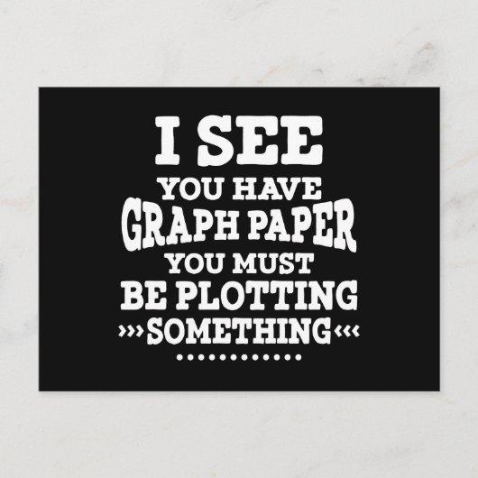Graph Paper Plotting Something Pun Math Teacher Postcard