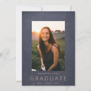 Gray Chalk Border Modern Photo University Grad Announcement