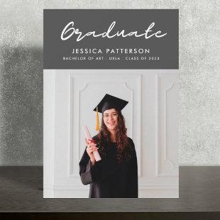 Gray Modern Graduate Editable Graduation Announcement
