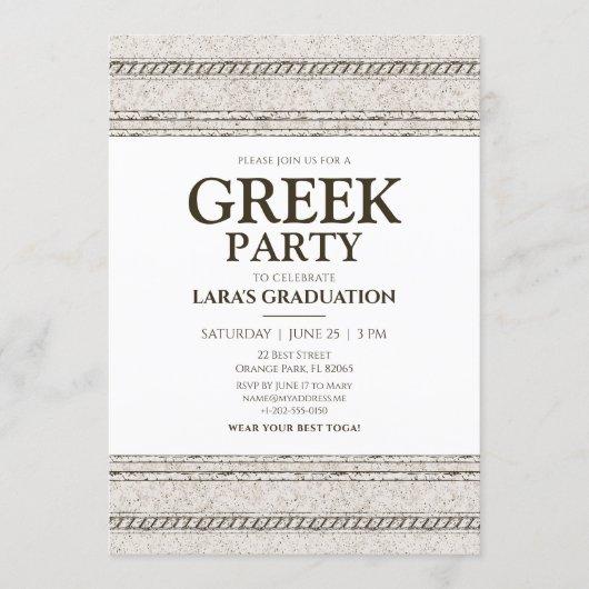 Greek Toga Graduation Party Invitation