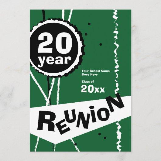 Green 20 Year Class Reunion Invitation