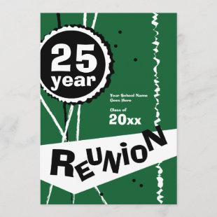 Green 25 Year Class Reunion Invitation