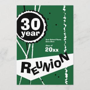 Green 30 Year Class Reunion Invitation