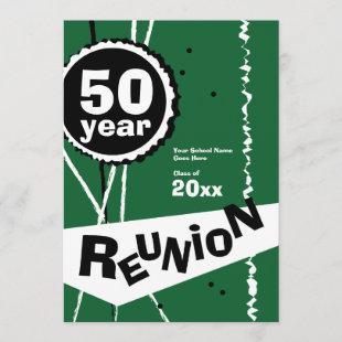 Green 50 Year Class Reunion Invitation