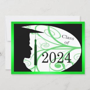 Green and Black Man Silhouette 2024 Card