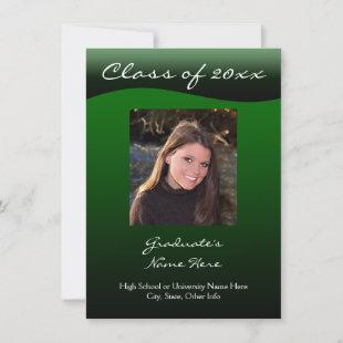 Green and Black Wave Graduation Announcement