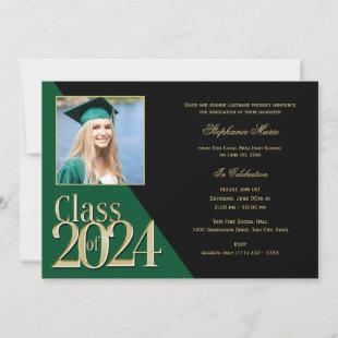 Green and Gold Class of 2023 Multi Photo Invitation