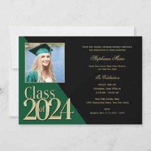 Green and Gold Class of 2024 Multi Photo Invitation
