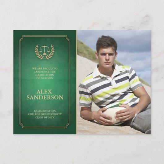 Green and Gold Law School Graduation Announcement