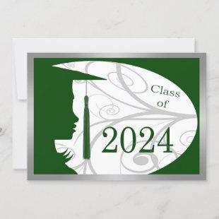 Green and Silver Silhouette 2024 Card