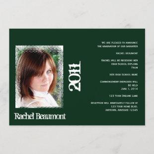 Green and White Grunge Graduation Announcement