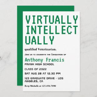 Green and White Virtual Graduate Party Invitation