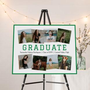 Green Angled Eight-Photo Graduation Foam Board