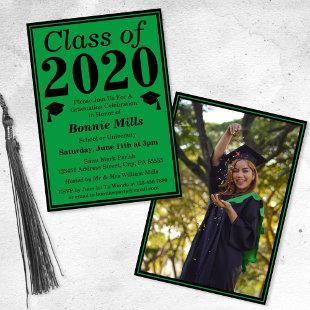 Green Black Class of 2024 Graduation Photo Invitation