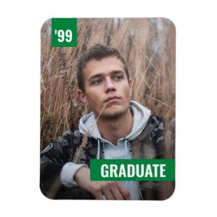 Green Bold & Modern Photo Graduation Magnet