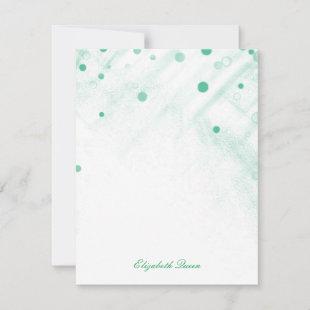 Green Confetti Glitter Dots Invitation Stationery