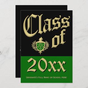 Green Crest Graduation Announcement