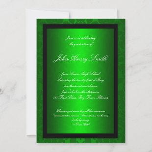 Green Foil Graduation Invitation