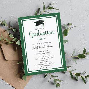 Green Formal Graduation Party Invitation