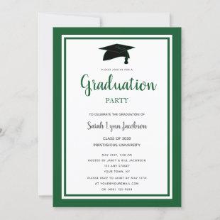 Green Formal Graduation Party Invitation