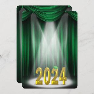Green & Gold 2024 Graduation in Spotlight Invitation
