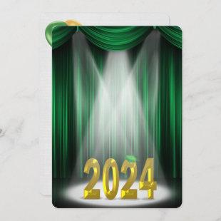 Green & Gold 2024 Graduation in Spotlight  Invitation