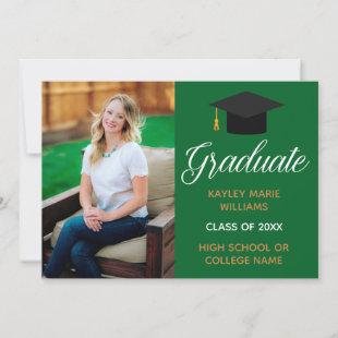 Green Gold Graduation Photo Class of 2024 Graduate Announcement
