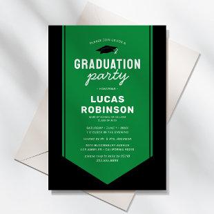Green Graduate Stole Sash Graduation Party Invitation