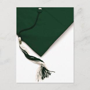 Green Graduation Cap and Tassel Postcard