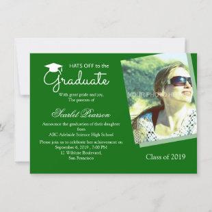 Green Graduation Celebration Invitation