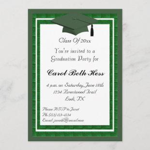 Green Graduation Party Invitation