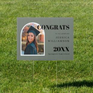 Green Modern Arch Photo Congrats Graduation Sign