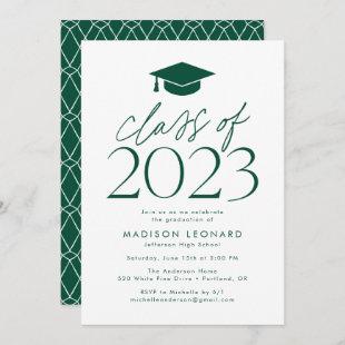 Green | Modern Class of 2023 Graduation Party Invitation