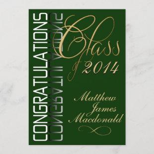 Green Reflection  Formal Graduation Party Invitation