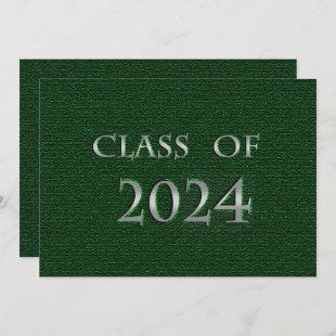 Green & Silver Class of 2024 Graduation Party Invitation