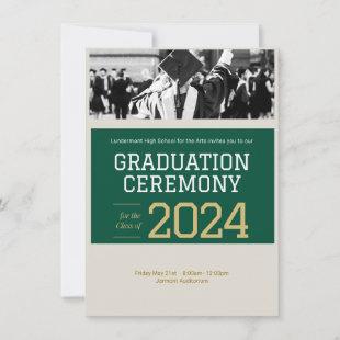 Green Traditional College Graduation Invitation
