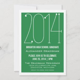 Green Trendy 2014 Graduation Invitation