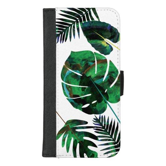 Green Tropical Palm Leaves iPhone Wallet