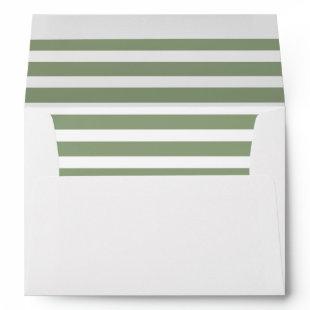 Green White Stripes Floral Graduation Envelopes