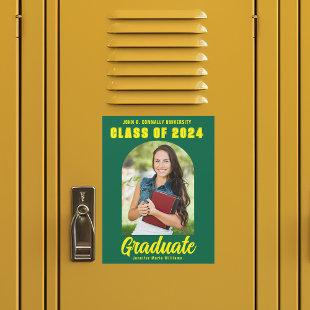 Green Yellow Graduate 2024 Graduation Magnet  Card