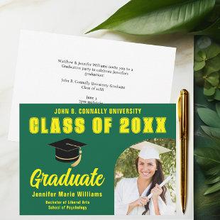 Green Yellow Graduate Photo Arch 2024 Graduation Announcement