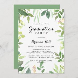 Greenery Botanical Graduation Party Invitation