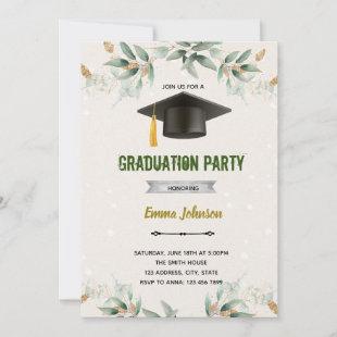 Greenery graduation invite