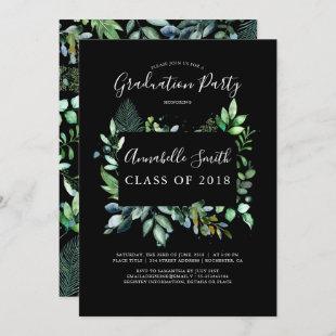Greenery | Woodland | Watercolor Graduation Party Invitation