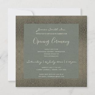 GREY COPPER MOSAIC DOTS GRAND OPENING CEREMONY INVITATION