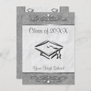 Grey Graduation Invitations