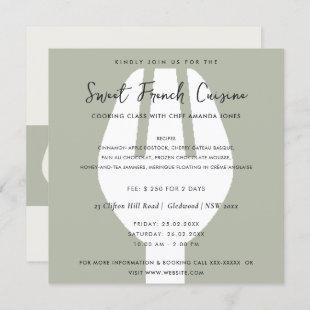 GREY SPOON FORK COOKING CLASS INVITE TEMPLATE