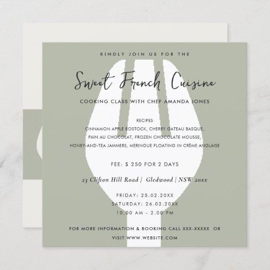 GREY SPOON FORK COOKING CLASS INVITE TEMPLATE